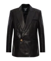 Balmain Lion-button Leather Jacket In Black