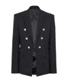 Balmain Wool Button-detail Blazer In Black