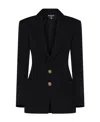 Balmain Logo Button Double-breasted Blazer In Black