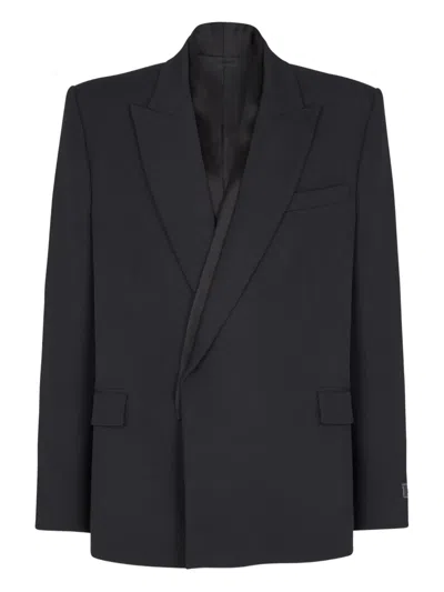 Balmain Single-breasted Wool Blazer In Black