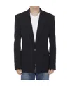 Balmain Fitted Wool Jacket With Notched Lapel In Black