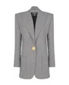 Balmain Single-breasted Wool Blazer In Gray