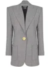 Balmain Grey Single-breasted Blazer In Grey