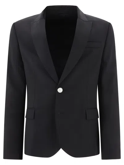 Balmain Single-breasted Wool Blazer Jackets Black