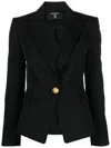 Balmain Cotton-blend Single-breasted Blazer In Black