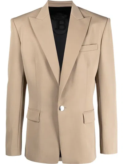 BALMAIN SINGLE-BREASTED WOOL SUIT JACKET