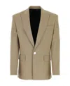 Balmain Single-breasted Wool Suit Jacket In Nude