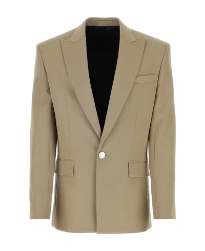 Balmain Single-breasted Wool Suit Jacket In Nude