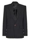 Balmain Grain De Poudre Wool 1-button Jacket In Black