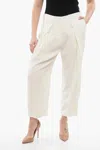 Balmain Single-pleated Viscose Tapered Fit Pants In White