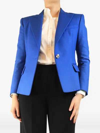Pre-owned Balmain Single-breasted Blazer In Blue
