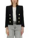 Balmain Tailored Cropped Jacket With Double-breasted Front In Black