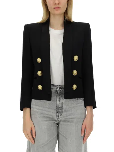 Balmain Six-button Jacket In Black