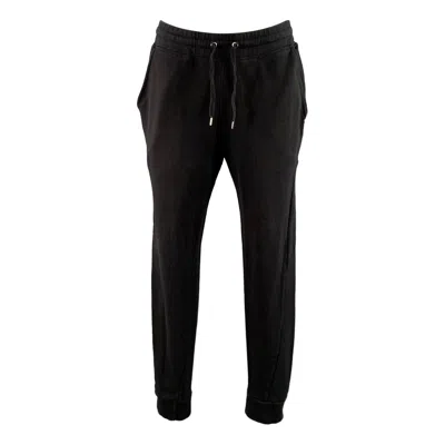 Pre-owned Balmain Size M Black Cotton Solid Joggers Casual Pants