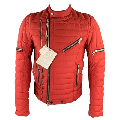 Pre-owned Balmain Size S Red Brick Cotton Polyamide Quilted Jacket