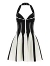 Balmain Backless Knit Short Halter Skater Dress