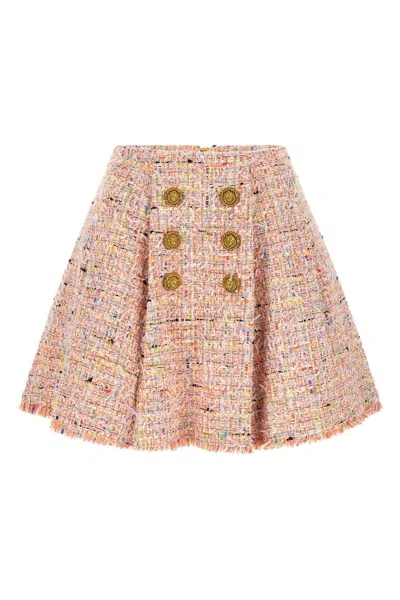 Balmain 'skater' Skirt In Rosa