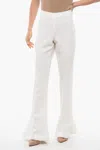 Balmain Skinny Fit Bootcut Pants With Back Zip In White