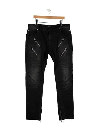 Pre-owned Balmain Skinny Jeans In Black