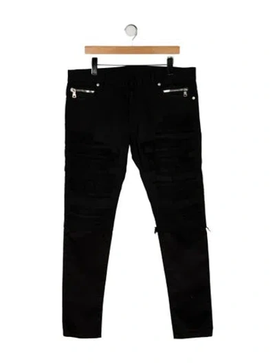 Pre-owned Balmain Skinny Jeans In Black
