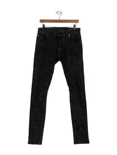 Pre-owned Balmain Skinny Jeans In Gray
