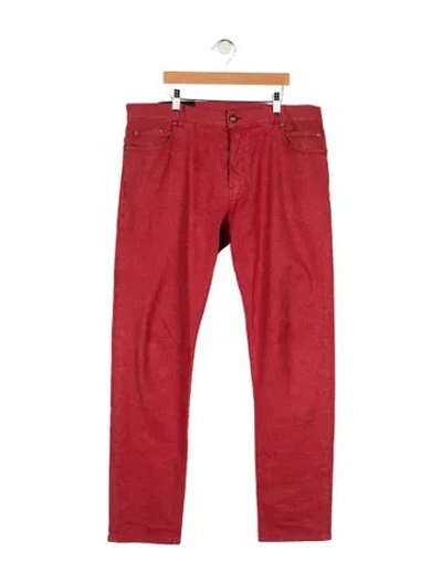 Pre-owned Balmain Skinny Jeans In Red