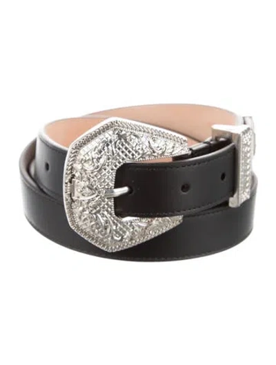 Pre-owned Balmain Skinny Leather Belt W/ Tags In Black