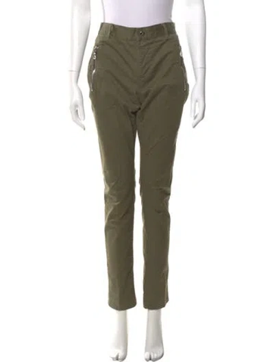 Pre-owned Balmain Skinny Leg Pants In Green