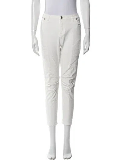 Pre-owned Balmain Skinny Leg Pants In White