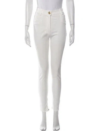 Pre-owned Balmain Skinny Leg Pants In White
