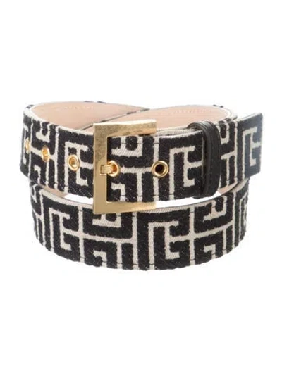 Pre-owned Balmain Skinny Waist Belt In Black