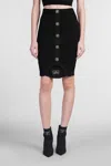 Balmain Black Optical Illusion Ribbed Knit Miniskirt