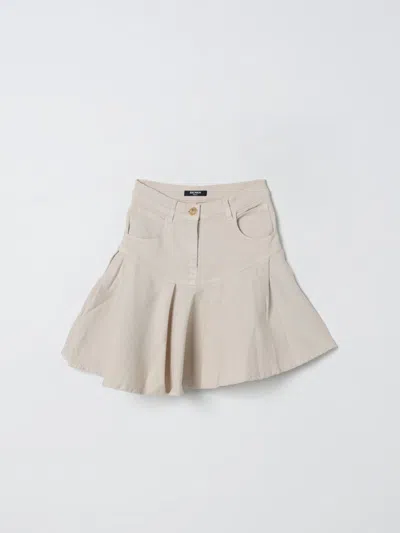 Balmain Skirt  Kids Color Beige In Neutral