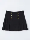 Balmain Embossed-button Detail Mini Skirt In Black