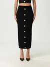 Balmain Black Skirt With Logo Buttons And Zip Closure In Black