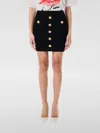 Balmain Women High Waist Buttoned Mini Skirt In Schwarz