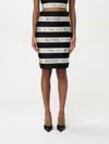 Balmain Ribbon Motif Short Jacquard Skirt In Schwarz
