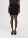 Balmain Button-embellished Tweed Mini Skirt In Schwarz