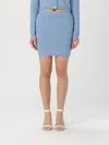 Balmain Textured Pattern Mini Skirt With Elastic Waistband In Blue