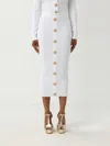 Balmain Long Skirt In White Viscose Blend In White
