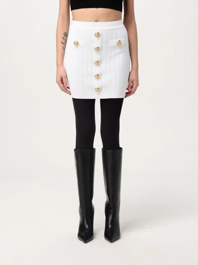 Balmain Skirt  Woman Color White In Weiss