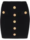 Balmain Women High Waist Buttoned Mini Skirt In Black