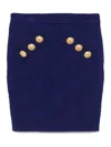 Balmain Blue Mini Skirt With Jewel Buttons In Blue
