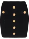 Balmain Women High Waist Buttoned Mini Skirt In Black