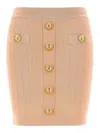 Balmain Buttoned Knitted Midi Skirt In Color Carne Y Neutral