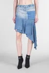 Balmain Skirt In Blue Cotton In Blue