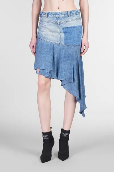 Balmain Skirt In Blue Cotton