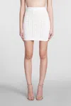 Balmain Ivory Viscose Blend Mini Skirt In White