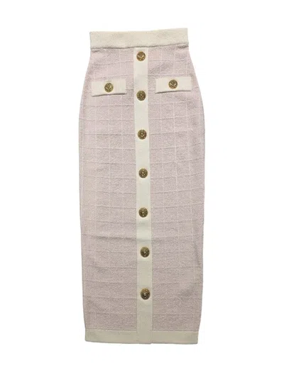 Balmain Skirt Pink & Purple In Gray