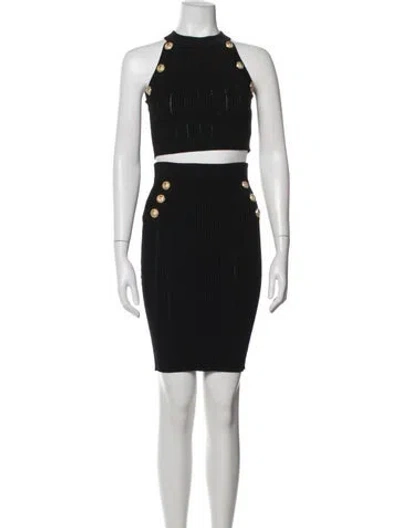 Pre-owned Balmain Skirt Set In Black
